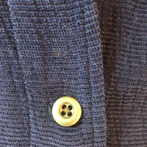 CHICO'S Blue Silk Corduroy Look Shirt/Jacket EUC - Picture 6 of 7